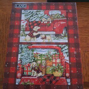 NEW - LANG "PUPPIES & PRESENTS" - Assorted Boxed Christmas Cards 18 cards
